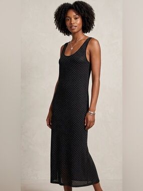 h and m long black dress Women's Black Long Pliss Dress